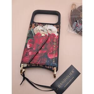 Bandolier Valentina Crossbody Wristlet Ceci Dark Floral Cheetah 4 Iphone 17 Pro